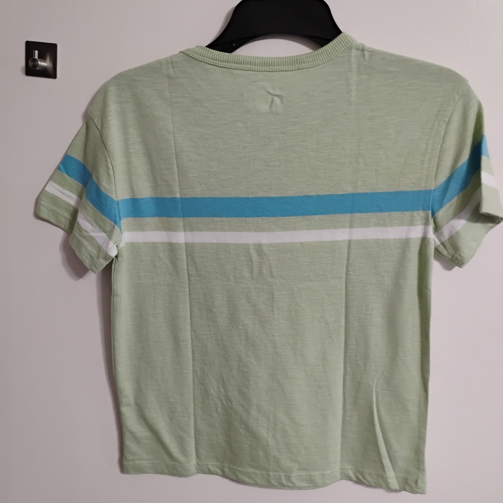Cat & Jack Pale Green Ribbed Neck Tee - Picture 2 of 3